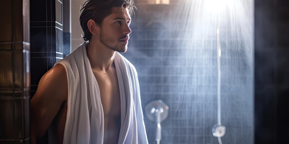 showering before gym