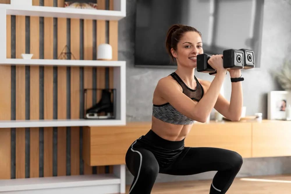dumbbell squat front raise